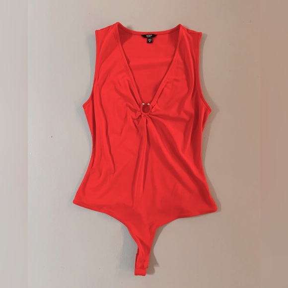Orange bodysuit with silver ring - Picture 1 of 5